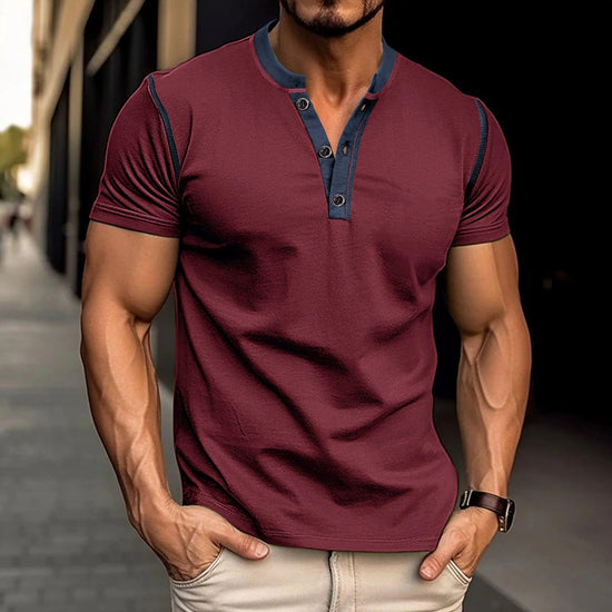 Men’s V-Neck Polo T-Shirt – Short Sleeve Casual Summer Top men-tshirt AllTrendMart