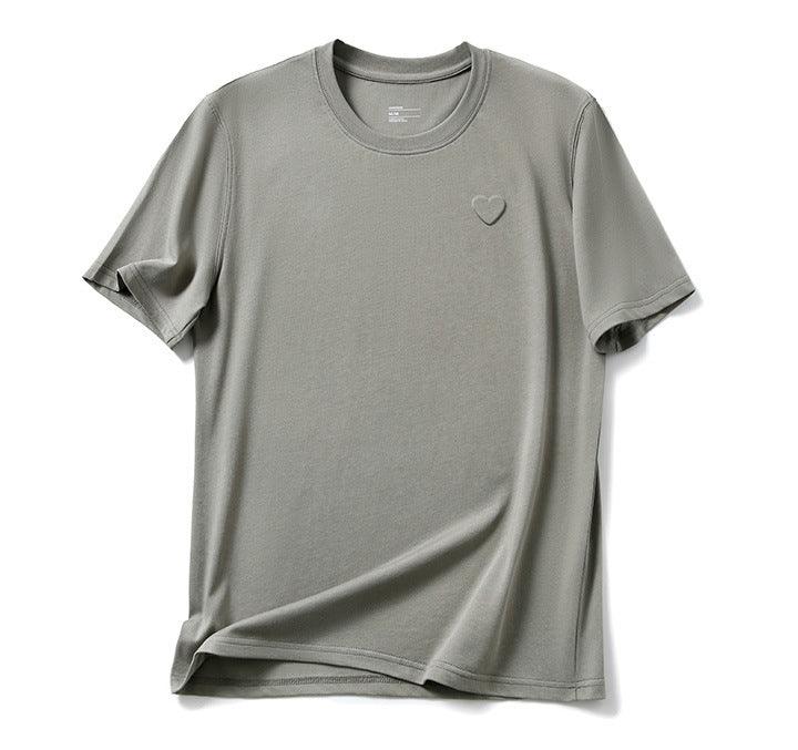 Love Embossed Cotton T-Shirt – Casual Unisex Streetwear Tee unisex-tshirt AllTrendMart Gray S