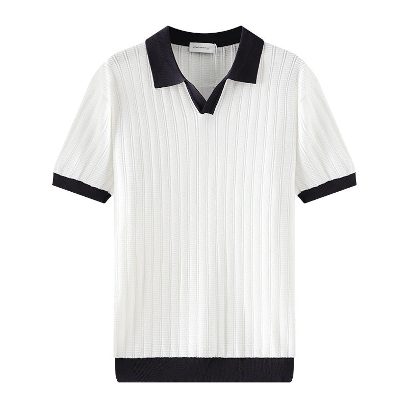 V-neck Business-casual Summer Short-sleeve T-Shirt men-tshirt AllTrendMart