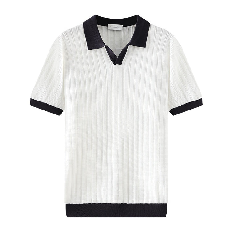 V-neck Business-casual Summer Short-sleeve T-Shirt men-tshirt AllTrendMart