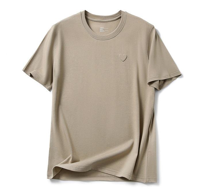 Love Embossed Cotton T-Shirt – Casual Unisex Streetwear Tee unisex-tshirt AllTrendMart Light Brown S