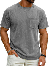 Men’s Retro Distressed Raglan T-Shirt – Loose Fit Casual Streetwear Tee men-tshirt AllTrendMart