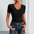 Women’s Lace Trim Slim Fit T-Shirt – Elegant Long Sleeve Casual Top women-tshirt AllTrendMart Black S