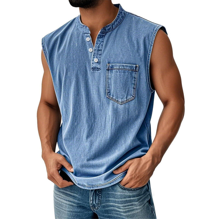 Men’s Sleeveless Tank Top – Lightweight Casual Summer Muscle Tee men-tshirt AllTrendMart Blue S