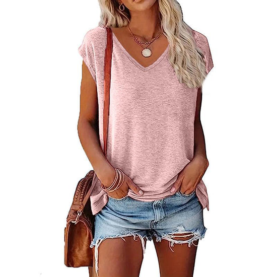 Women’s 4-Pack V-Neck T-Shirts – Soft Stretch Casual Short Sleeve Tees women-tshirt AllTrendMart