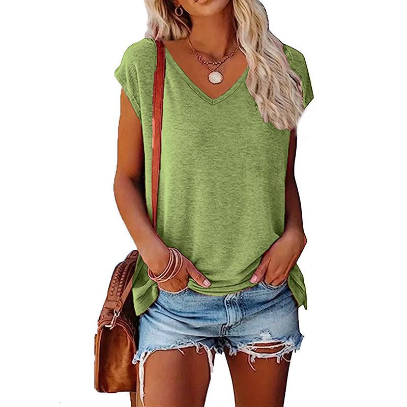 Women’s 4-Pack V-Neck T-Shirts – Soft Stretch Casual Short Sleeve Tees women-tshirt AllTrendMart