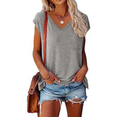 Women’s 4-Pack V-Neck T-Shirts – Soft Stretch Casual Short Sleeve Tees women-tshirt AllTrendMart