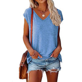 Women’s 4-Pack V-Neck T-Shirts – Soft Stretch Casual Short Sleeve Tees women-tshirt AllTrendMart
