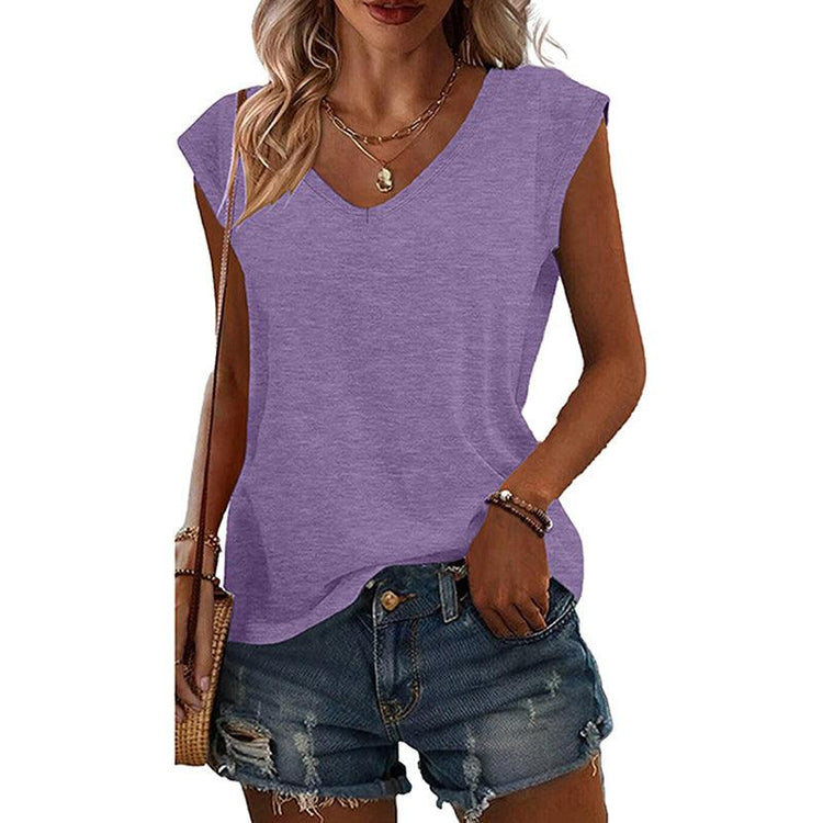 Women’s 4-Pack V-Neck T-Shirts – Soft Stretch Casual Short Sleeve Tees women-tshirt AllTrendMart