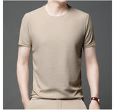 Men’s Waffle Knit T-Shirt – Short Sleeve Breathable Casual Summer Top men-tshirt AllTrendMart