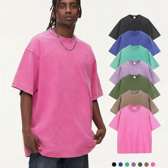 Unisex Washed Oversized T-Shirt – Vintage Cotton Loose Fit Casual Tee unisex-tshirt AllTrendMart
