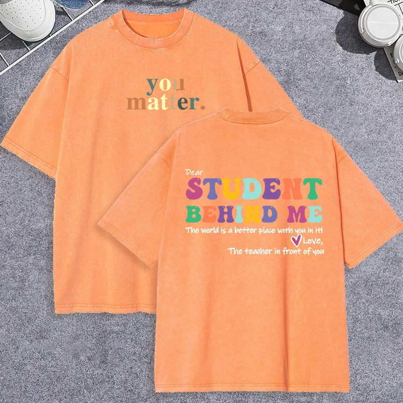 Unisex Vintage Washed T-Shirt – “You Matter” Graphic Cotton Loose Fit Tee - AllTrendMart - image 19