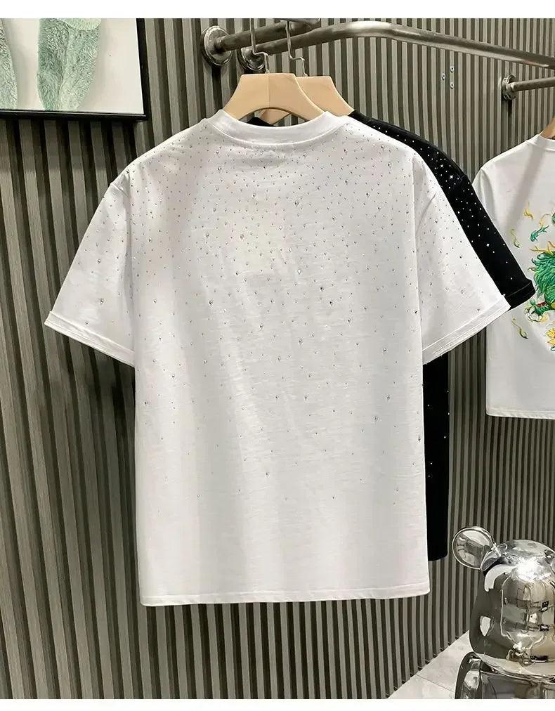 Unisex Rhinestone T-Shirt – Casual Short Sleeve Cotton Blend Tee unisex-tshirt AllTrendMart