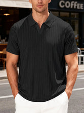 Men’s Jacquard Polo T-Shirt – Casual Relaxed Fit Summer Lapel Top men-tshirt AllTrendMart