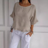 Women’s Ruffle Sleeve T-Shirt – Cotton Casual Short Sleeve Top women-tshirt AllTrendMart