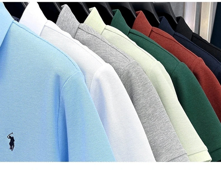 Men’s 100% Cotton Polo Shirt – Short Sleeve Classic Casual Summer Top men-tshirt AllTrendMart