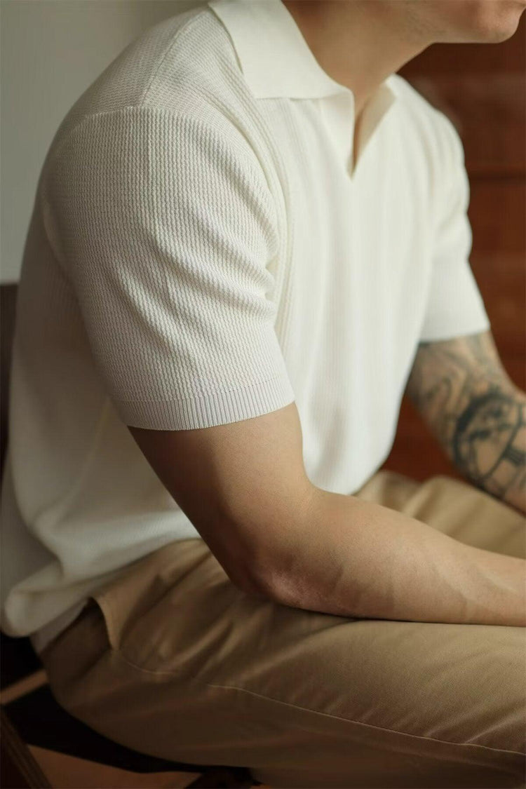 Men’s Minimalist Polo T-Shirt – Short Sleeve Casual Retro Style Top men-tshirt AllTrendMart