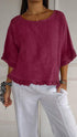 Women’s Ruffle Sleeve T-Shirt – Cotton Casual Short Sleeve Top women-tshirt AllTrendMart Wine Red S
