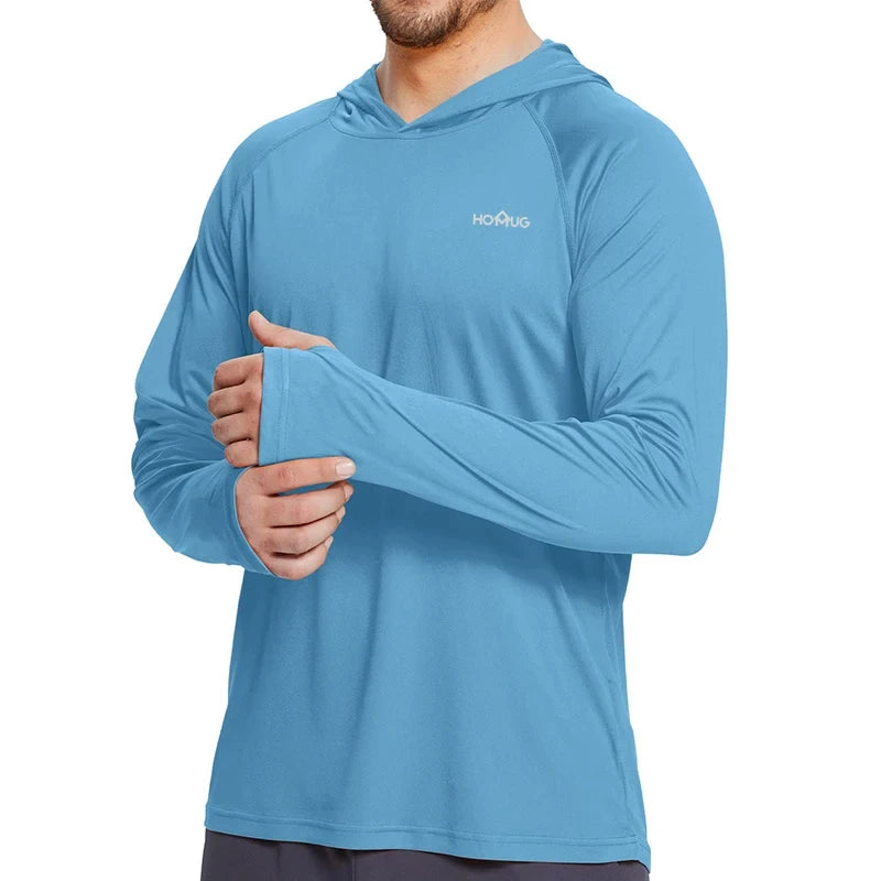 Men’s UPF50+ Sun Protection Hoodie T-Shirt – Quick Dry Long Sleeve Performance Top men-tshirt AllTrendMart