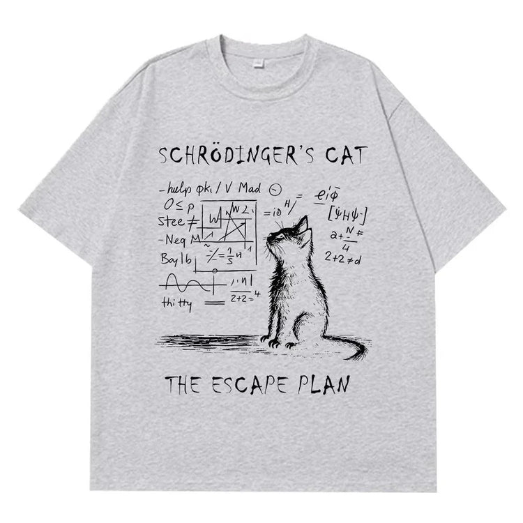 Schrödinger Cat Graphic T-Shirt – Physics Cotton Streetwear Tee - AllTrendMart - image 7