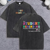 Unisex Vintage Washed T-Shirt – “You Matter” Graphic Cotton Loose Fit Tee - AllTrendMart - image 3
