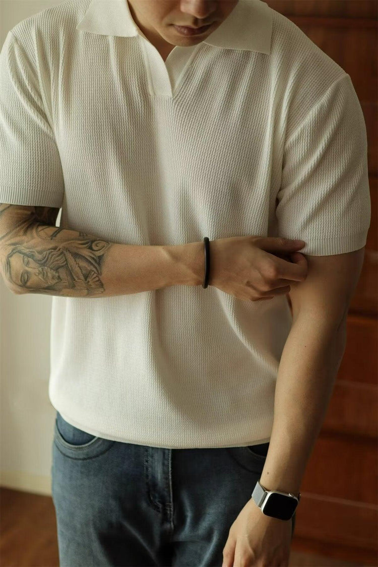 Men’s Minimalist Polo T-Shirt – Short Sleeve Casual Retro Style Top men-tshirt AllTrendMart
