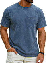 Men’s Retro Distressed Raglan T-Shirt – Loose Fit Casual Streetwear Tee men-tshirt AllTrendMart