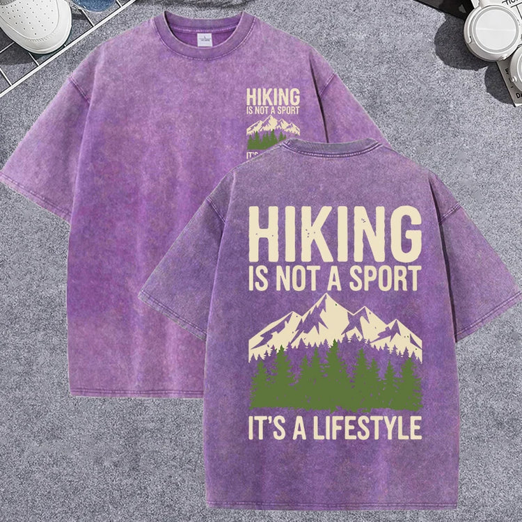 Unisex Vintage Washed T-Shirt – Hiking Mountain Graphic Cotton Loose Fit Tee - AllTrendMart - image 2
