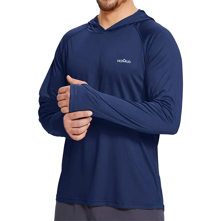 Men’s UPF50+ Sun Protection Hoodie T-Shirt – Quick Dry Long Sleeve Performance Top men-tshirt AllTrendMart
