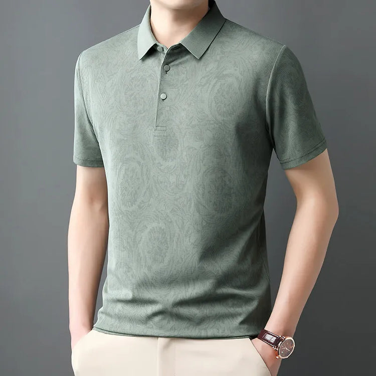 Men’s Casual Polo T-Shirt – Short Sleeve Solid Color Top men-tshirt AllTrendMart