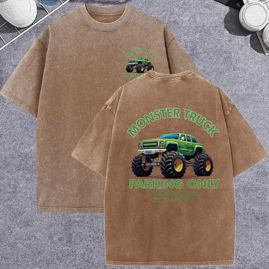 Vintage Monster Truck T-Shirt – Men’s Washed Cotton Graphic Tee - AllTrendMart - image 2