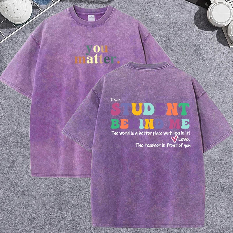 Unisex Vintage Washed T-Shirt – “You Matter” Graphic Cotton Loose Fit Tee - AllTrendMart - image 9