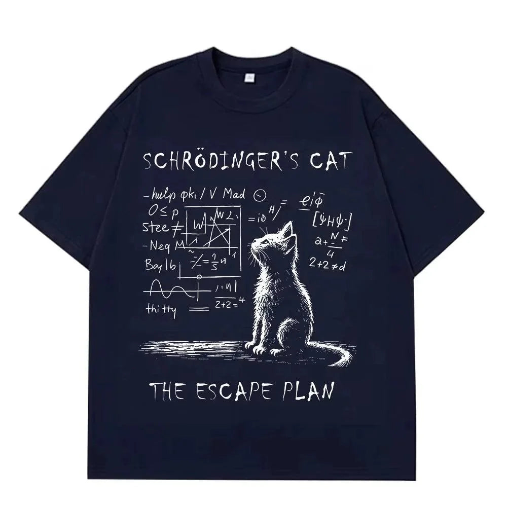 Schrödinger Cat Graphic T-Shirt – Physics Cotton Streetwear Tee - AllTrendMart - image 11