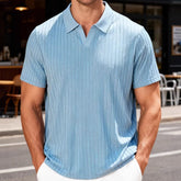 Men’s Jacquard Polo T-Shirt – Casual Relaxed Fit Summer Lapel Top men-tshirt AllTrendMart