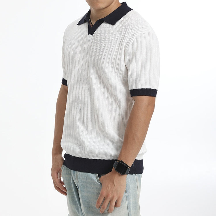 V-neck Business-casual Summer Short-sleeve T-Shirt men-tshirt AllTrendMart