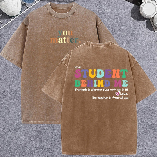 Unisex Vintage Washed T-Shirt – “You Matter” Graphic Cotton Loose Fit Tee - AllTrendMart - image 2