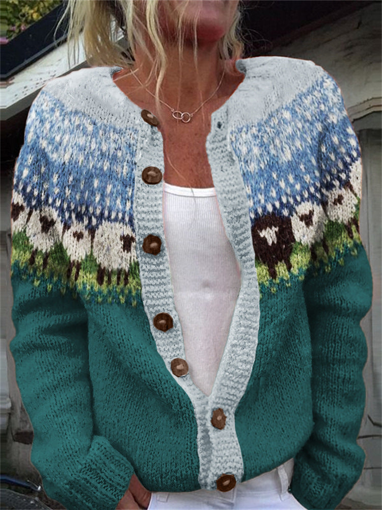 3D Digital Printing Cardigan Knitted Coat (10220506251544)