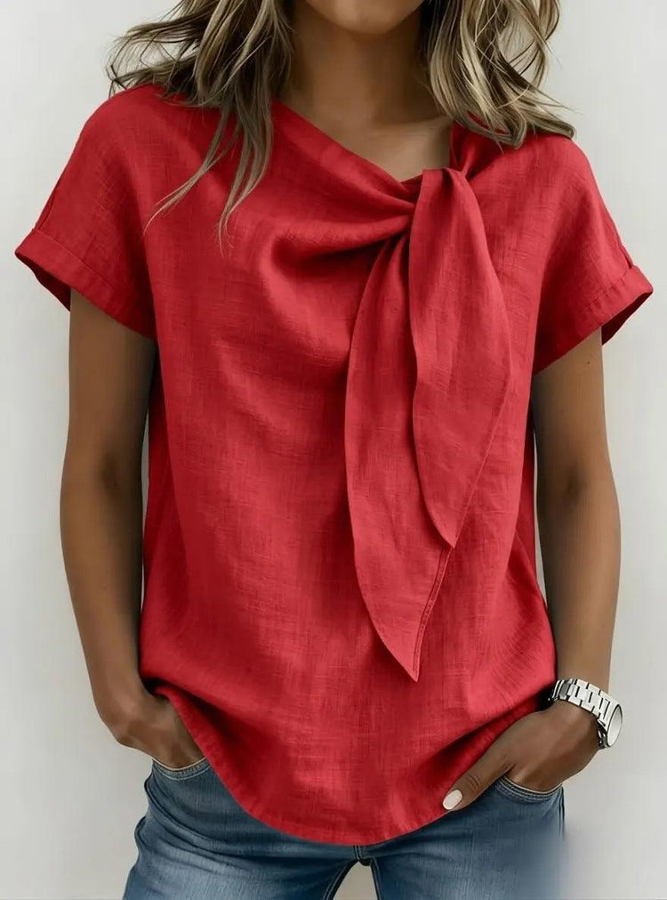 Women’s Casual Summer T-Shirt – Lightweight Loose Fit Everyday Tee women-tshirt AllTrendMart Red S