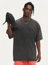 Unisex Washed Oversized T-Shirt – Vintage Cotton Loose Fit Casual Tee unisex-tshirt AllTrendMart