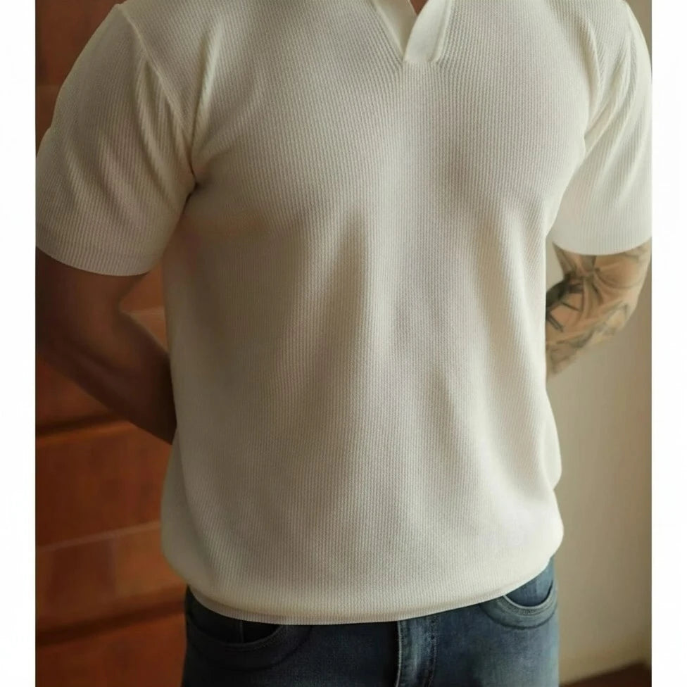 Men’s Minimalist Polo T-Shirt – Short Sleeve Casual Retro Style Top men-tshirt AllTrendMart