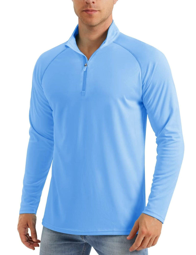 Men’s Quick-Dry Running T-Shirt – Long Sleeve Ice Silk Sports Top men-tshirt AllTrendMart Light Blue S