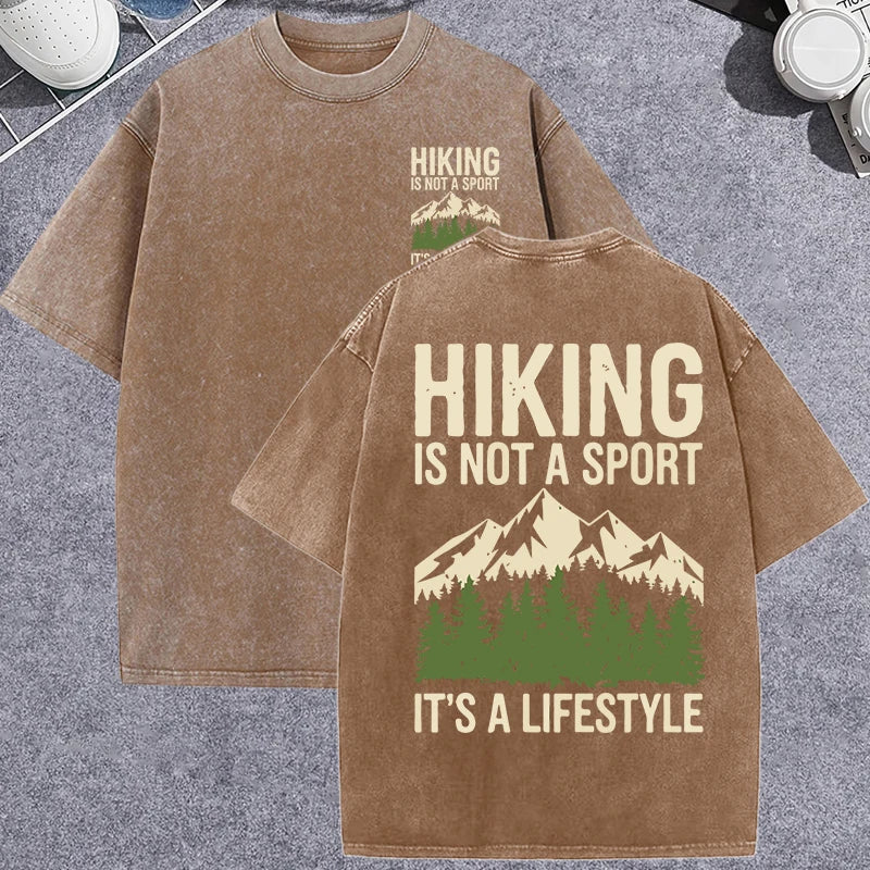 Unisex Vintage Washed T-Shirt – Hiking Mountain Graphic Cotton Loose Fit Tee - AllTrendMart - image 3