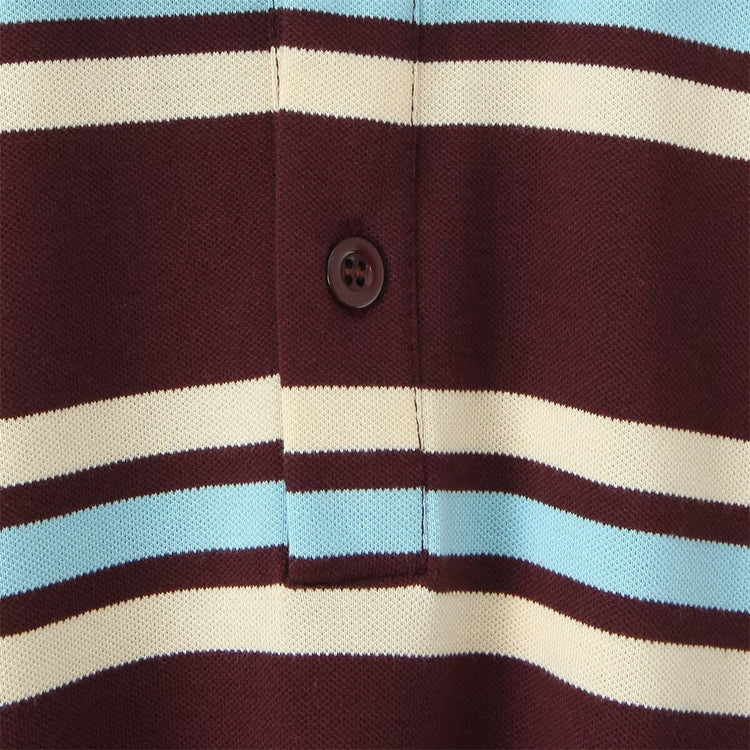 Retro Contrast Color Pure Cotton Striped Polo T-Shirt men-tshirt AllTrendMart