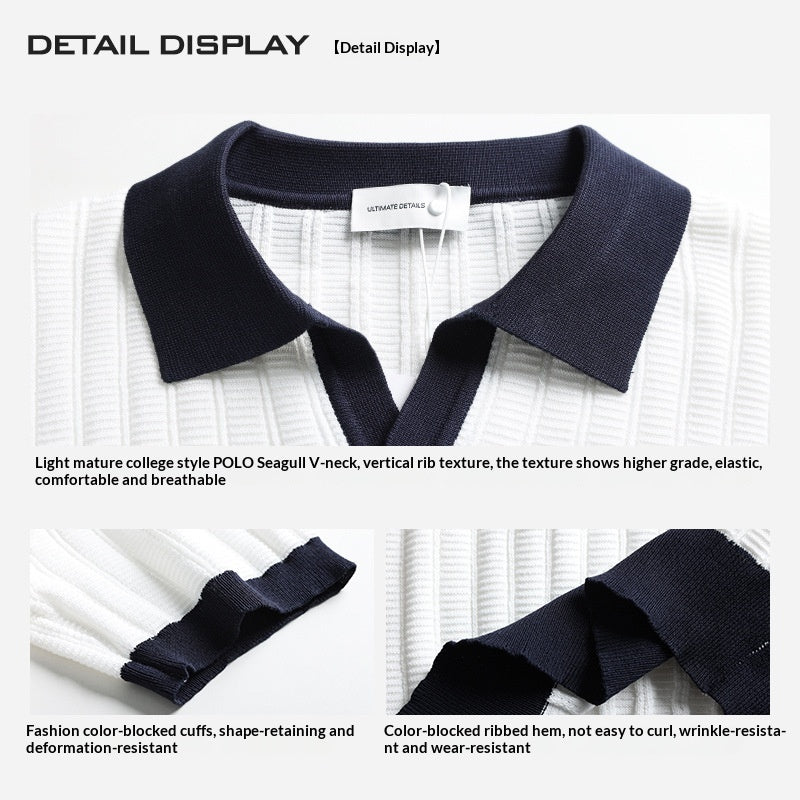 V-neck Business-casual Summer Short-sleeve T-Shirt men-tshirt AllTrendMart