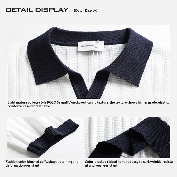 V-neck Business-casual Summer Short-sleeve T-Shirt men-tshirt AllTrendMart