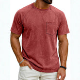 Men’s Retro Distressed Raglan T-Shirt – Loose Fit Casual Streetwear Tee men-tshirt AllTrendMart