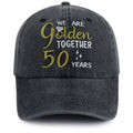 2pcs 50th Wedding Anniversary Gifts For Couple Baseball Cap For Men Women, Parents, Grandpa Grandma (10219955093784)