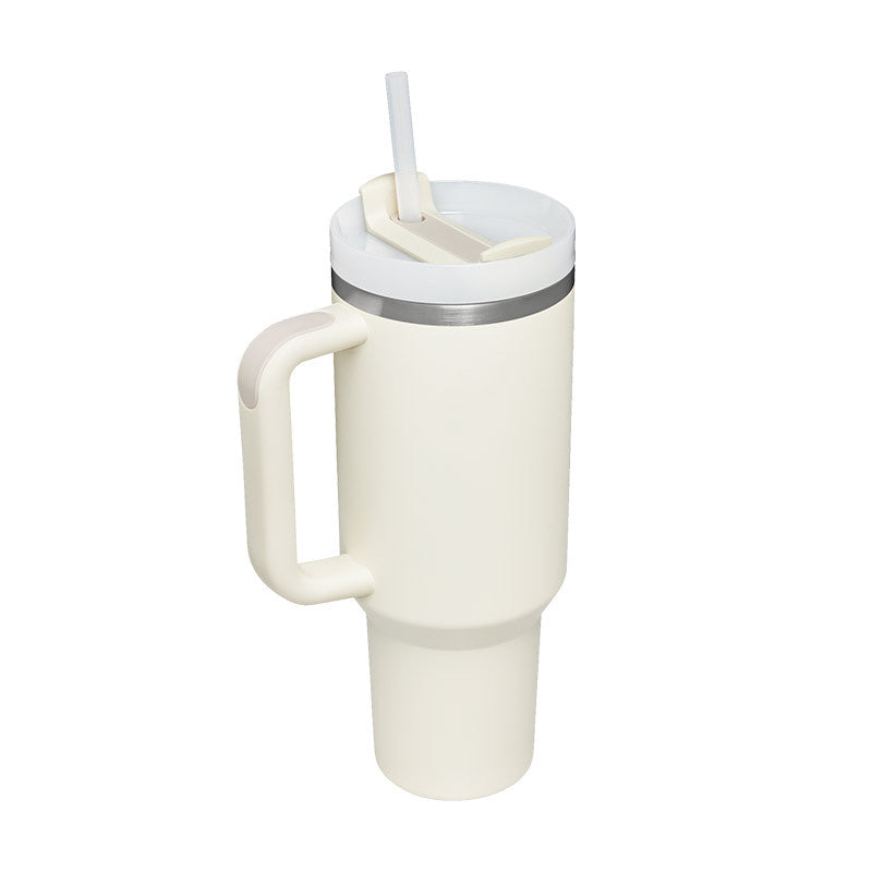40 Oz Tumbler With Handle Straw Insulated, Stainless Steel Spill Proof Vacuum Coffee Cup Tumbler With Lid Tapered Mug (10204717777176)