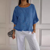 Women’s Ruffle Sleeve T-Shirt – Cotton Casual Short Sleeve Top women-tshirt AllTrendMart