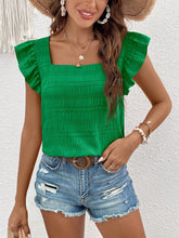 Women’s Square Neck Sleeveless Top – Casual Solid Color Summer T-Shirt women-tshirt AllTrendMart Green S